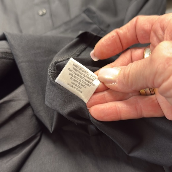 INAE Collection Lagenlook Black Tab Sleeve Wide Collar A-Line Tunic Top Large - Picture 5 of 11